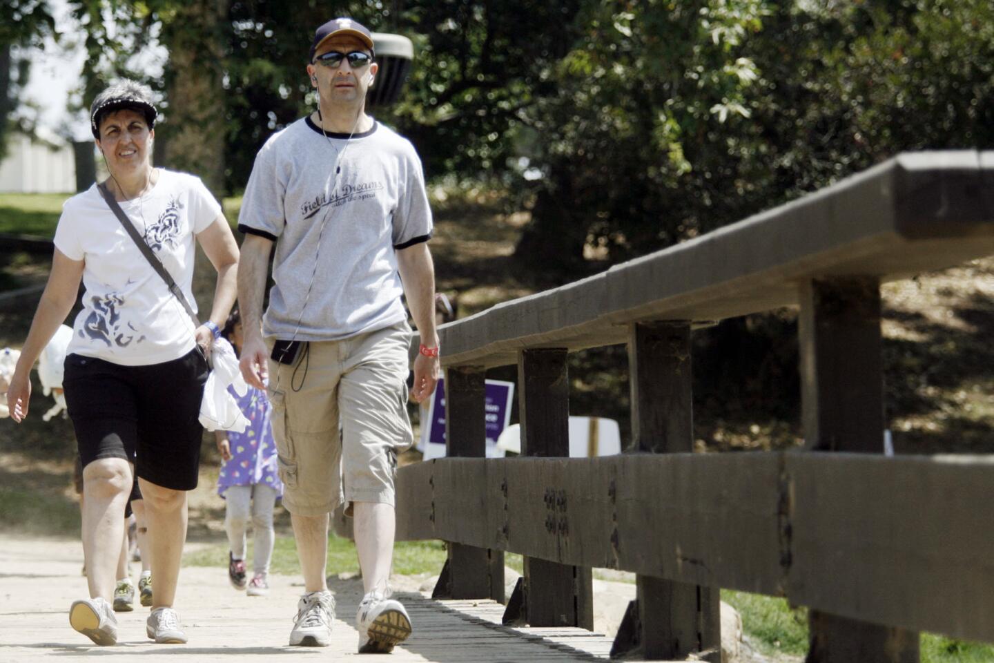 Juliet Ainian, left, and her husband, Edmond, participate in Relay for Life, which took place at Johnny Carson Park in Burbank on Saturday, May 4, 2013. Relay for Life benefits the American Cancer Society. "We're here for several friends who have overcome cancer," Juliet says.