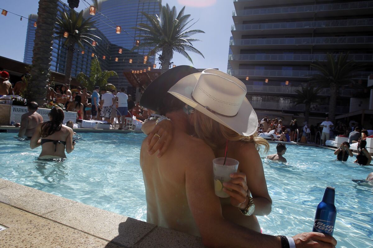 Pool parties heat up -- and so will the weather -- for Labor Day in Las Vegas, which ranks as the No. 1 holiday destination this year based on Internet travel searches.