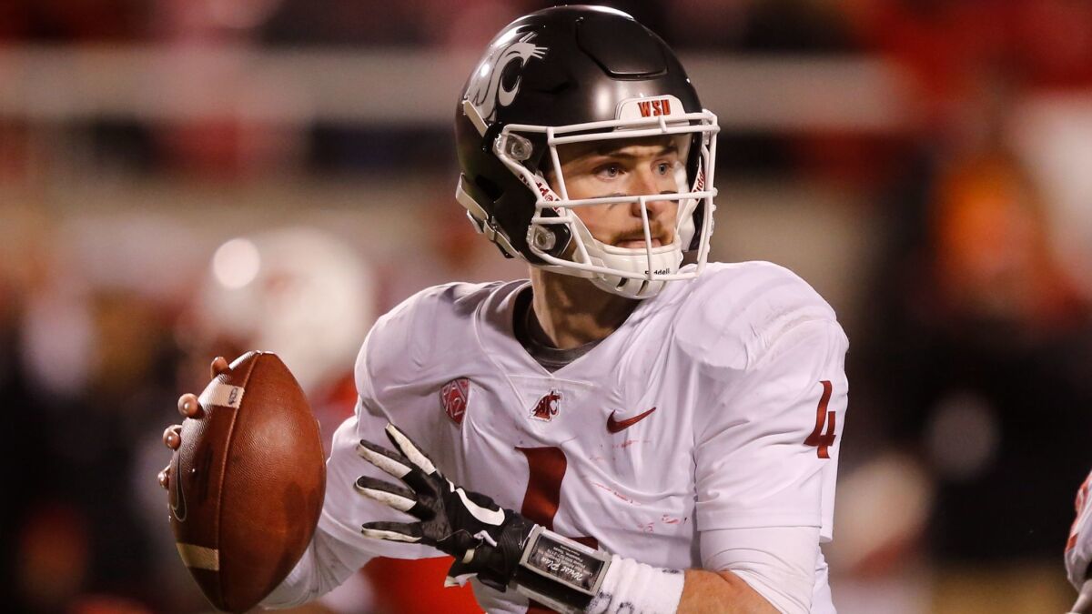 Washington State QB Luke Falk was selected by the Titans with the 199th pick.