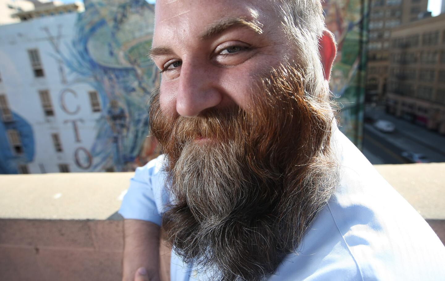 Burbank Leader reporter Chad Garland and his beard. Photographed on Thursday, August 28, 2015.
