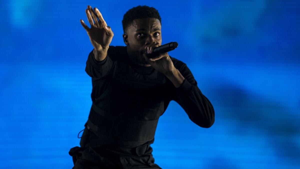 Vince Staples performs at Coachella.