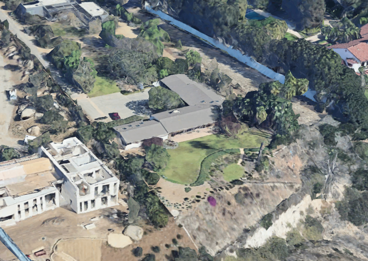Aerial view of properties on the beach