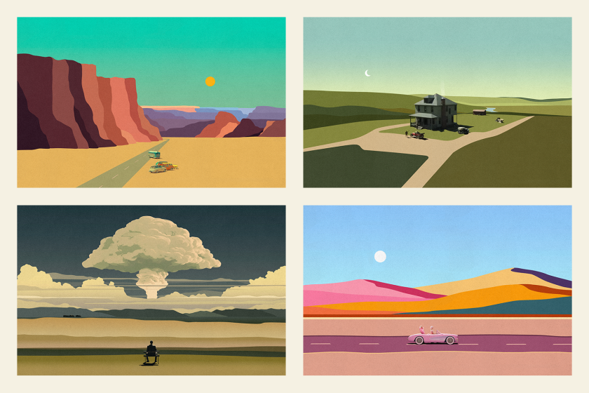 Landscapes inspired by “Oppenheimer,” “Asteroid City,” “Barbie” and “Killers of the Flower Moon”.
