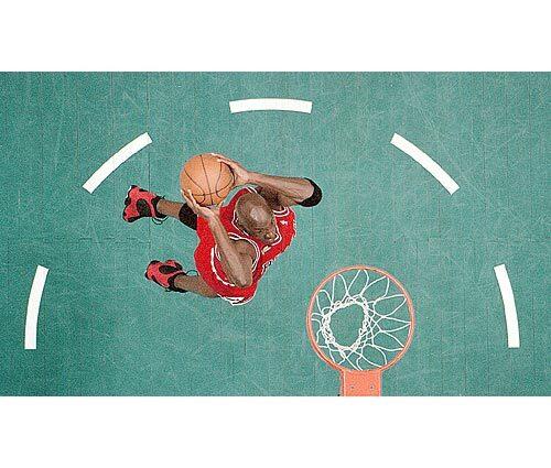 Michael Jordan dunks in Game 2 of the 1998 NBA finals against the Utah Jazz.