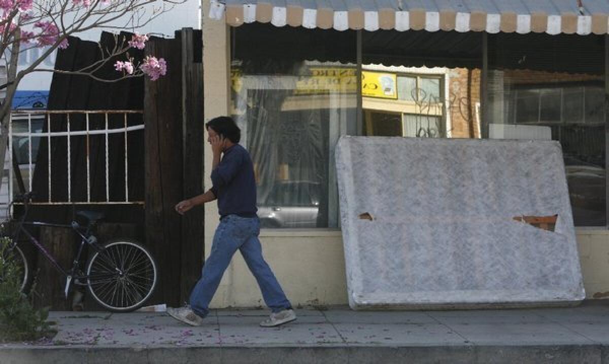 A used mattress is dumped in Wilmington street. The California Senate approved a bill that would create the country's first mattress recycling program.