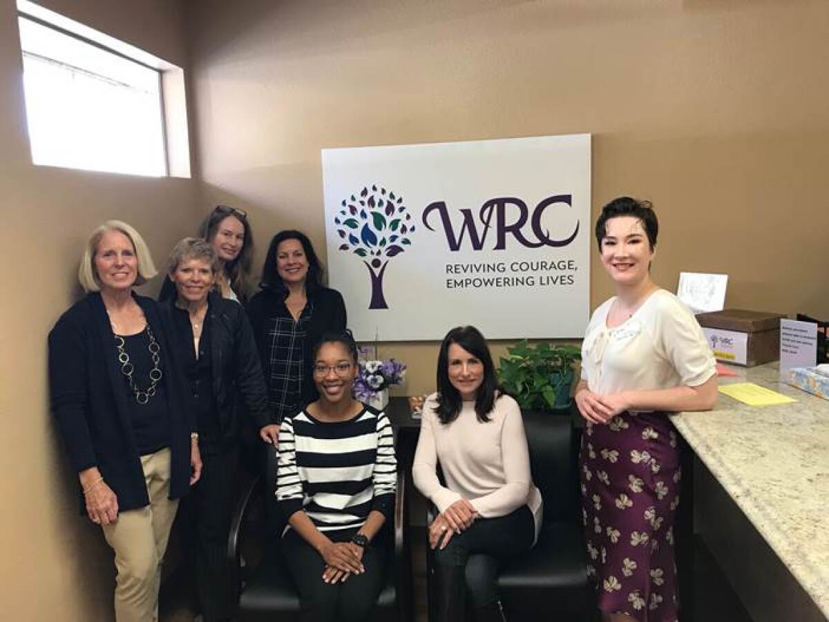 A site visit to the Women’s Resource Center (WRC) prior to the COVID-19 lockdown. WRC will receive $31,750 for its “Bright Futures Transition Housing Program.” (L-R): RSF Women's Fund members Kathy Stumm, Franci Free, Cynthia Hudson, Nikki Ream, WRC employee, RSF Womens’ Fund member Allison Williams, and WRC employee.
