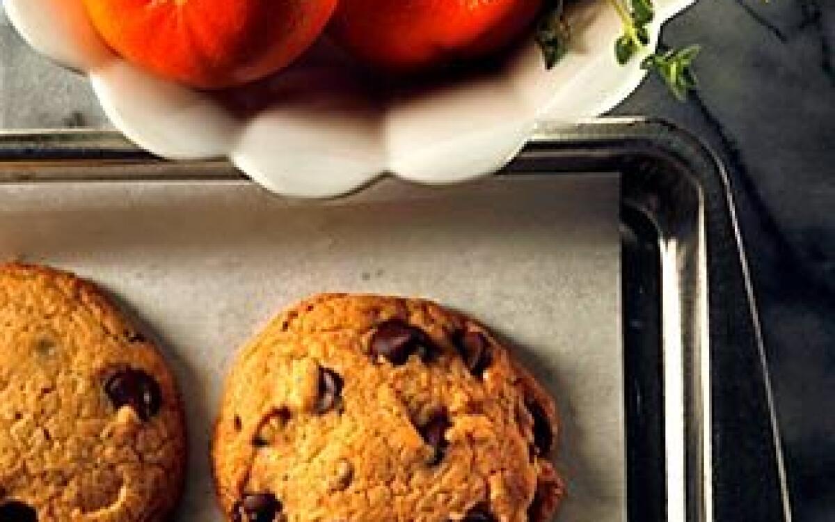 Tangerine and thyme chocolate chip cookies