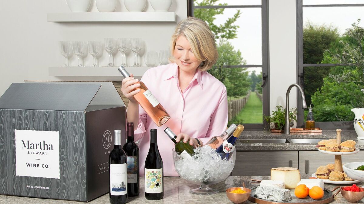 Martha Stewart toasts a new endeavor, the Martha Stewart Wine Club.