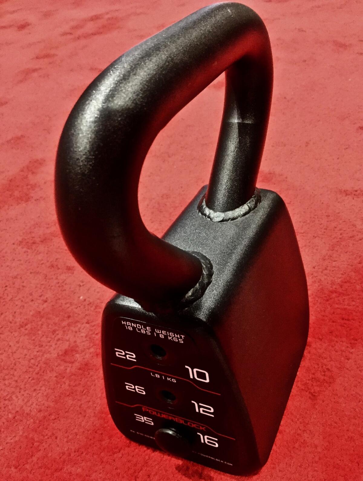 Powerbloack adjustable kettlebell.