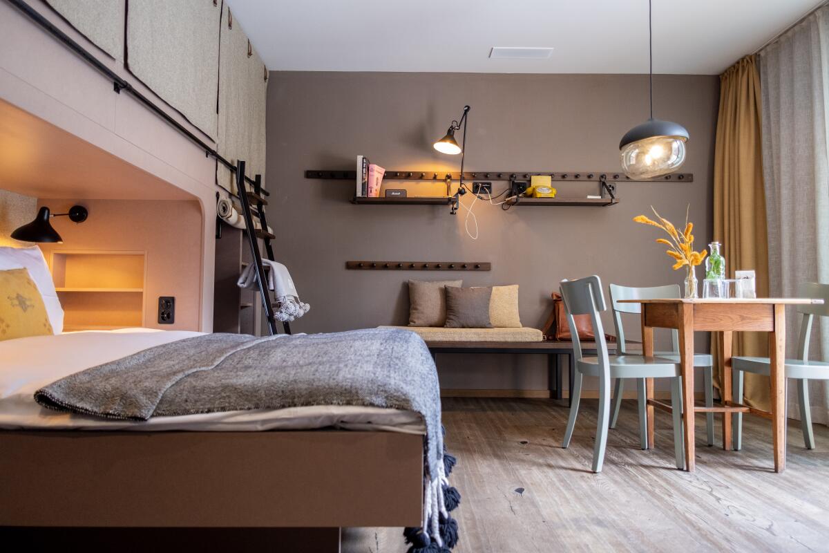 Rooms at Hotel Cervo in Zermatt tease "hipster-huntsman-meets-polished-mountaineer." It has 54 rooms in seven chalets.
