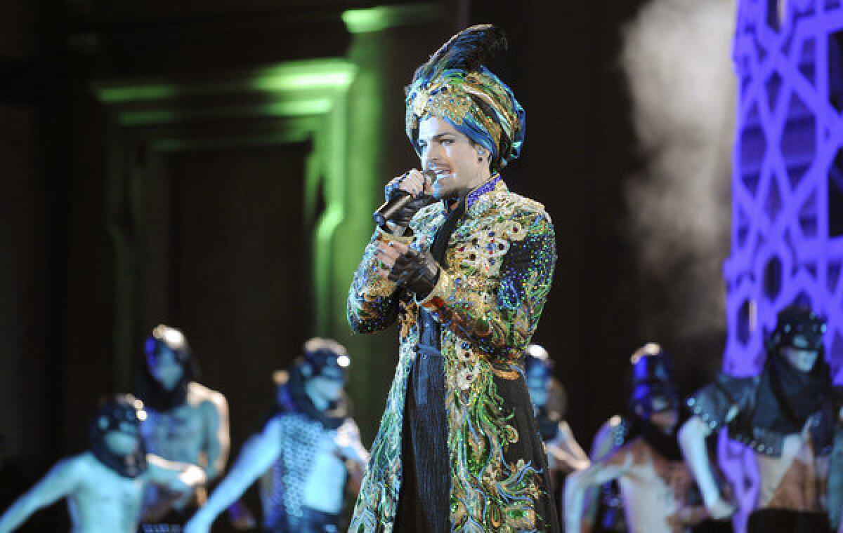 Adam Lambert in costume at the opening ceremony of the 21st Life Ball in Vienna, Austria, on Saturday.