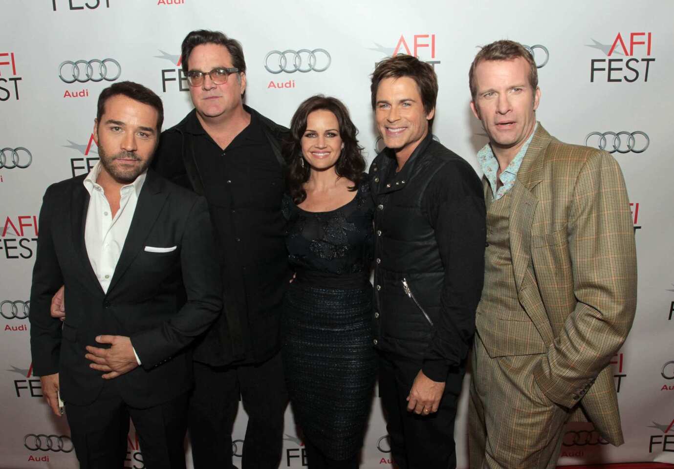 Jeremy Piven, Mark Pellington, Carla Gugino, Rob Lowe and Thomas Jane gather at the Egyptian Theatre for a group photo during a special screening of their film "I Melt With You" at AFI Fest 2011. For more photos from the scene at the festival, click here.