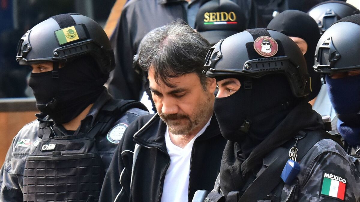 Damaso Lopez after his arrest in Mexico City in May 2017.