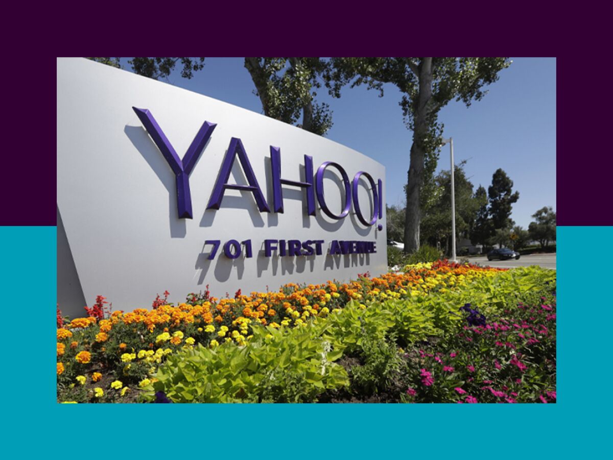 A Yahoo sign at the company's headquarters in Sunnyvale, Calif.