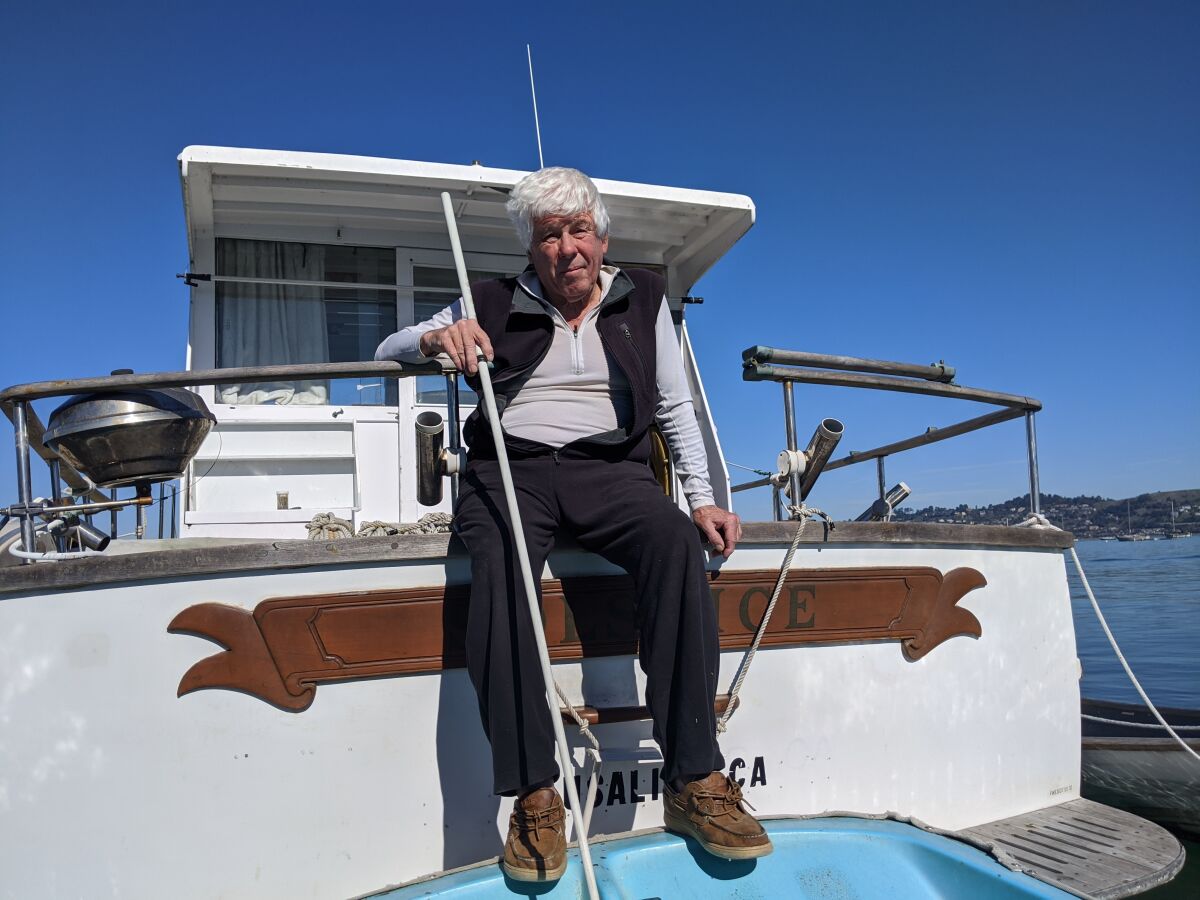 David Lay, 82, has been living on a boat for the last 30 years. 