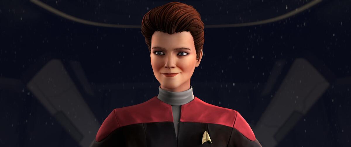 An animated Star Trek captain