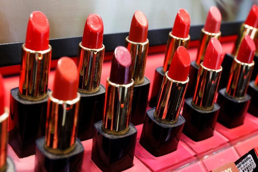 Mandatory Credit: Photo by HOW HWEE YOUNG/EPA-EFE/REX (10236598g) Lipsticks of US cosmetics brand Estee Lauder are on display in a store in Beijing, China, 14 May 2019. The Chinese Finance Ministry announced on 13 May that it was raising tariffs on a range of American goods worth 60 billion US dollar starting on 01 June 2019. The rise comes after US President Trump announced the US will raises tariffs on 200 billion US dollar of Chinese imports. China/USA trade war intensifies, Beijing - 14 May 2019 ** Usable by LA, CT and MoD ONLY **