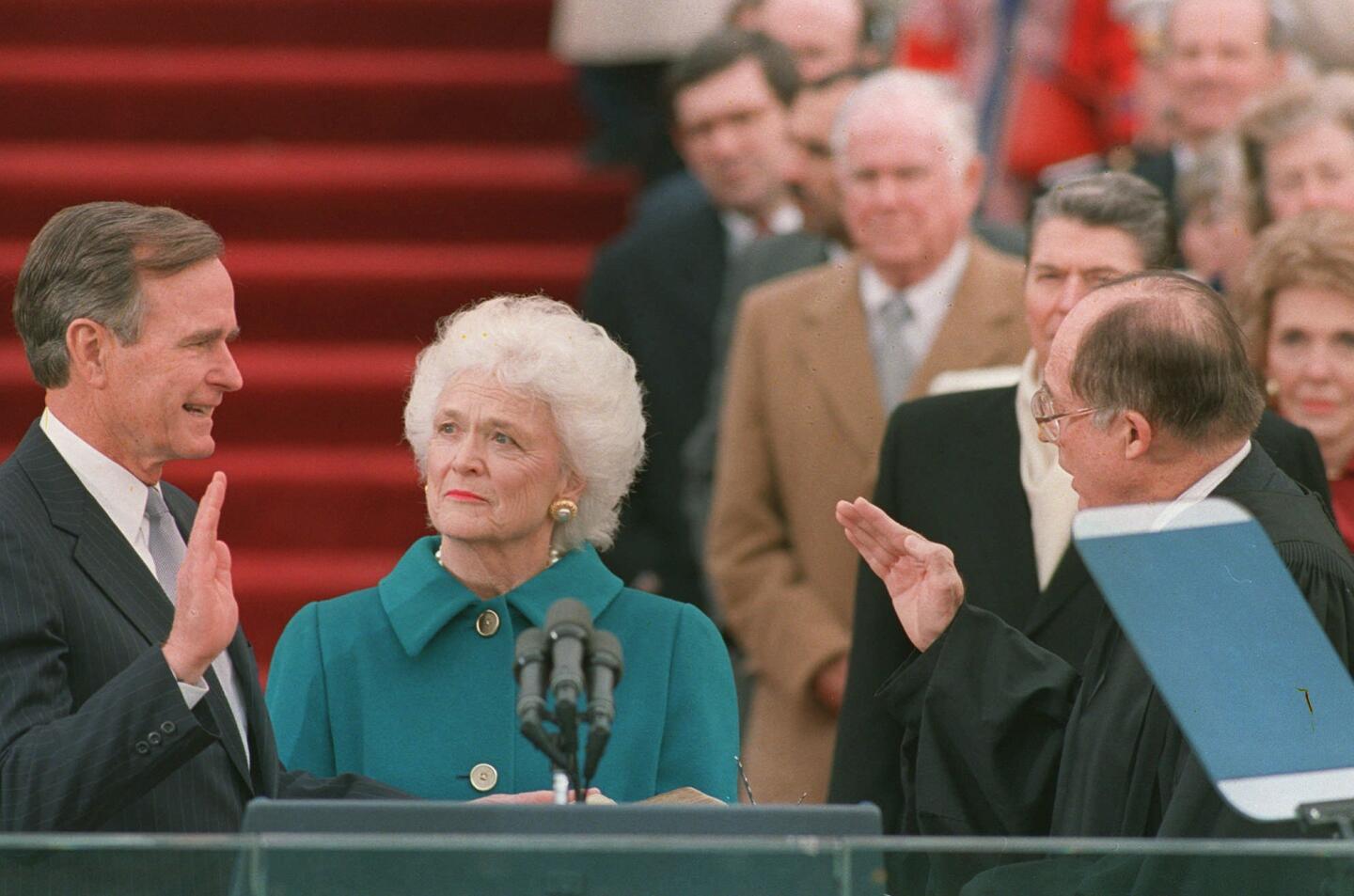 1989: George Herbert Walker Bush takes office, becoming the preppiest occupant of the Oval Office since JFK, although, by failing to make the gin and tonic the national libation, he stops short of completely pandering to the preppy constituency.