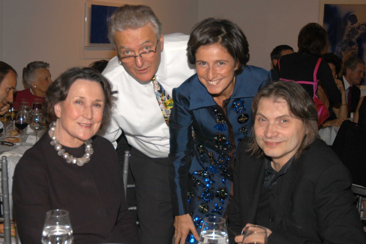 Virginia Dwan, Daniel Moquay, Dominique Levy and Klaus Ottman gather for a photo.