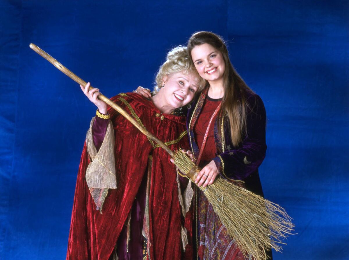 Debbie Reynolds and Kimberly J. Brown in a promotional photo for "Halloweentown II."