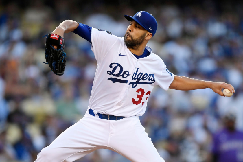 LOS ANGELES, CA - AUGUST 28: Pitcher David Price #33 of the Los Angeles Dodgers throws a pitch.