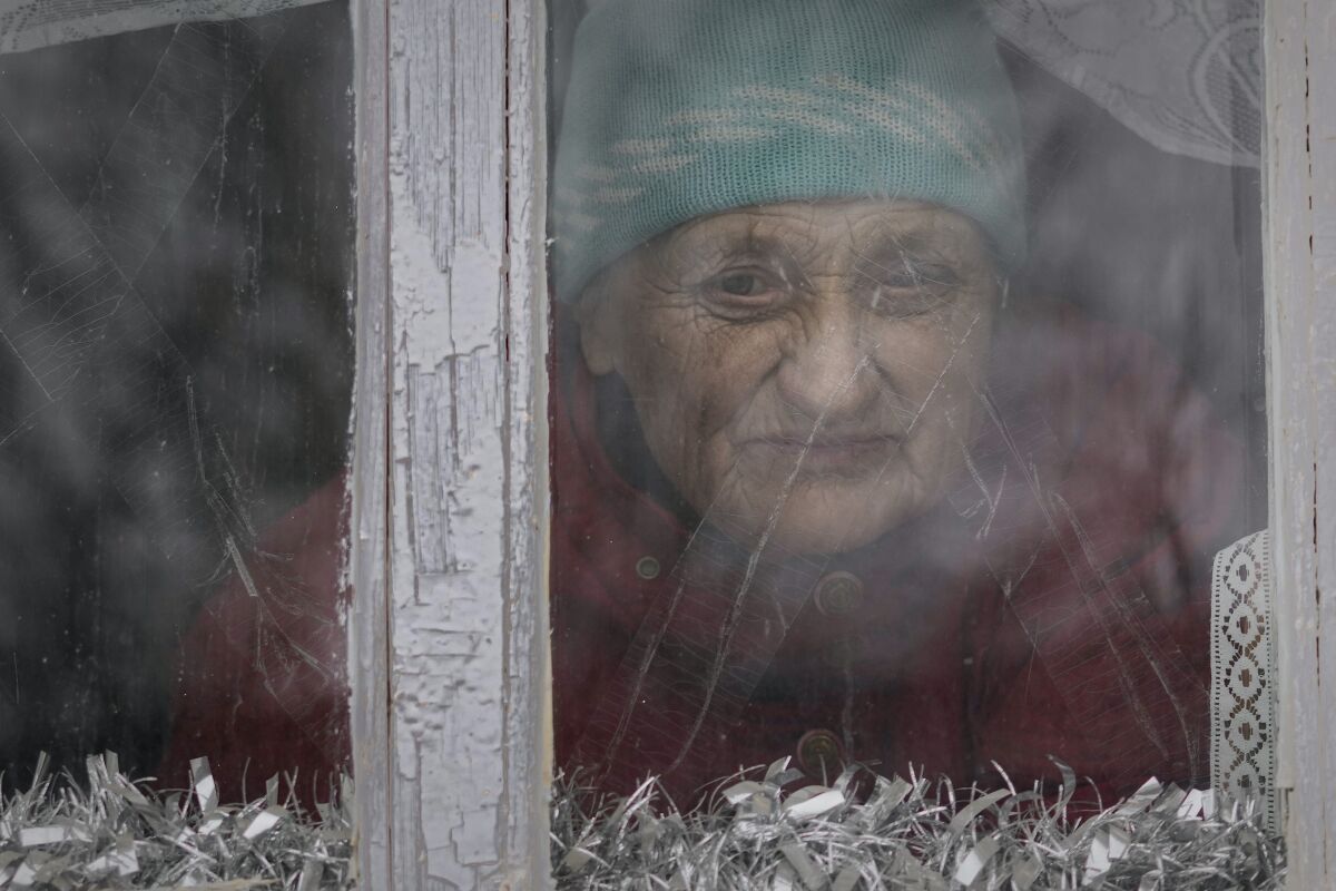 Anna Pylypivna, one of the few residents who did not abandon their homes in the frontline village