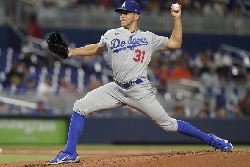 Dodgers starter Tyler Anderson delivers a pitch during the first inning Aug. 26, 2022.