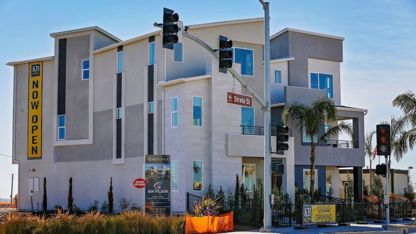 At the Skylar at Millenia project, developer KB Home has squeezed in as many single-family homes as it can to its site, roughly 11 units to the acre.