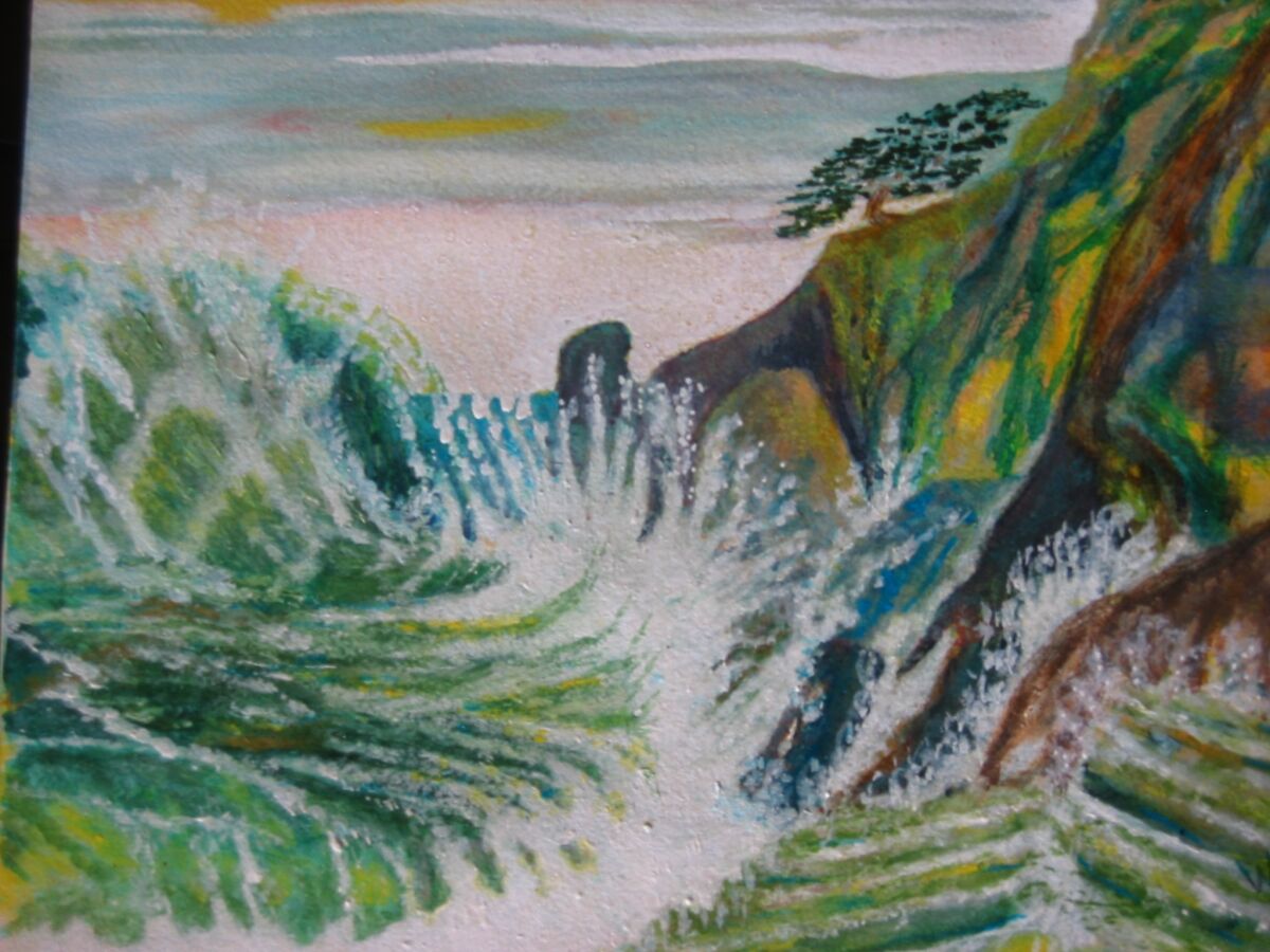 "Torrey Pines Bluff" is one of Wallace's works inspired by local scenery.