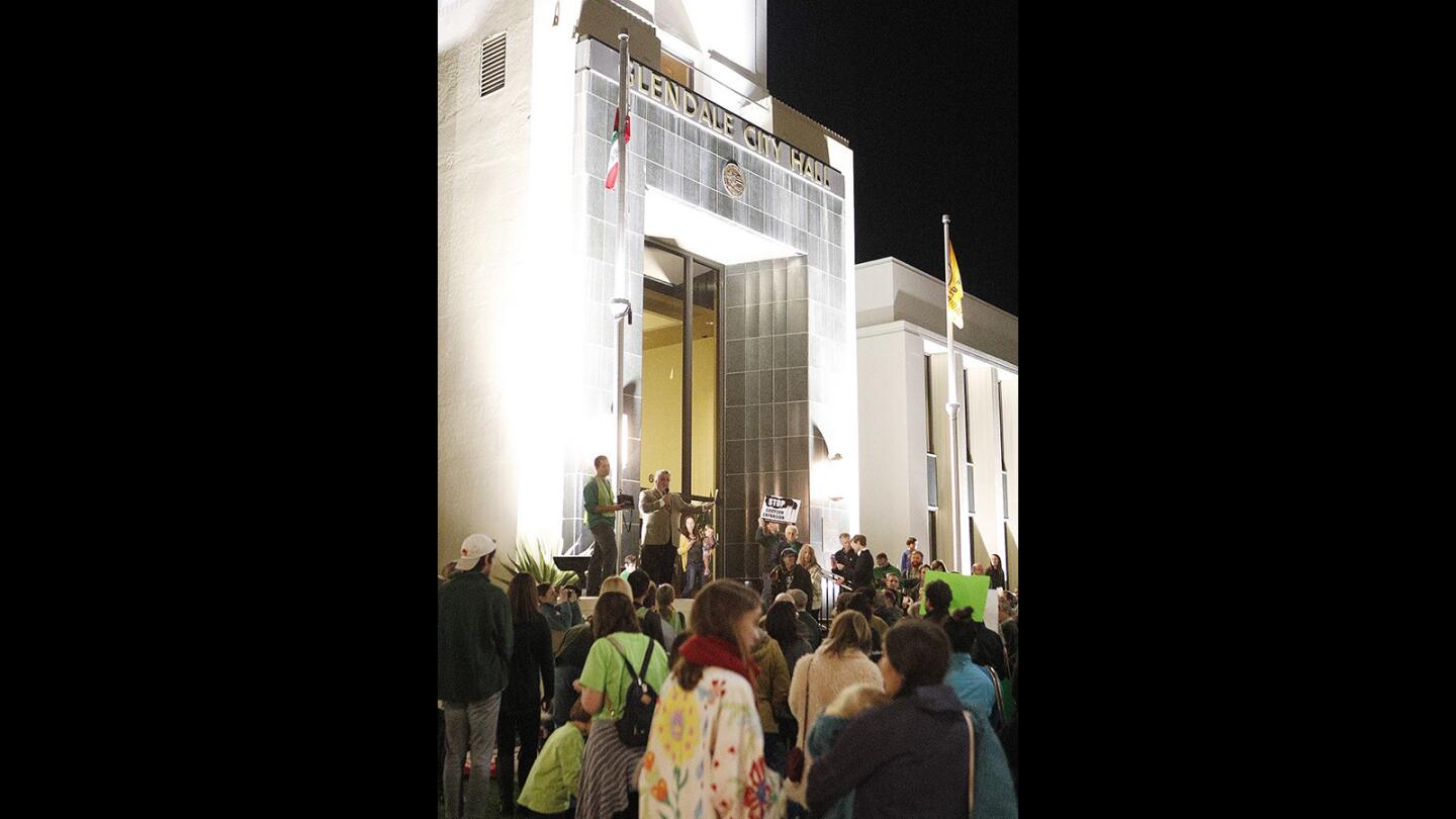 Photo Gallery: Protest at Glendale City Hall over Grayson Power Plant proposed expansion