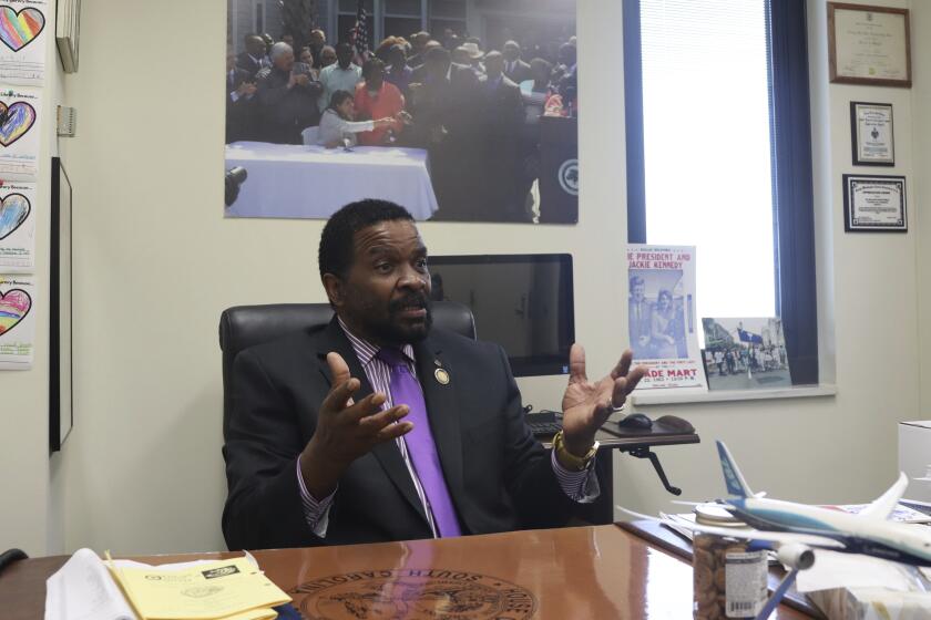 Democratic Rep. Wendell Gilliard speaks about his hate crime legislation on Thursday, Feb. 23 2023 in Columbia, S.C. A House subcommittee unanimously approved a bill to make South Carolina the 49th state with a hate crime law. (AP Photo/James Pollard)