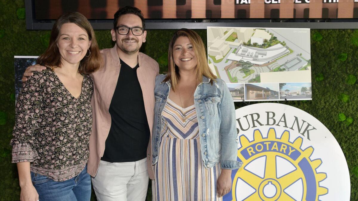Warming up their voices and nerve for an evening of karaoke fun and fundraising are Natalie Worsham, from left, Albert Hernandez and Jessa Freemyer.