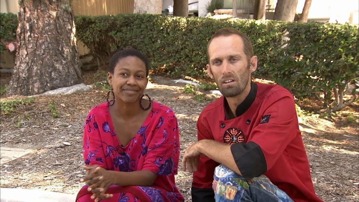 Actress Daniele Watts and her partner Brian Lucas in Los Angeles on Sept. 14.