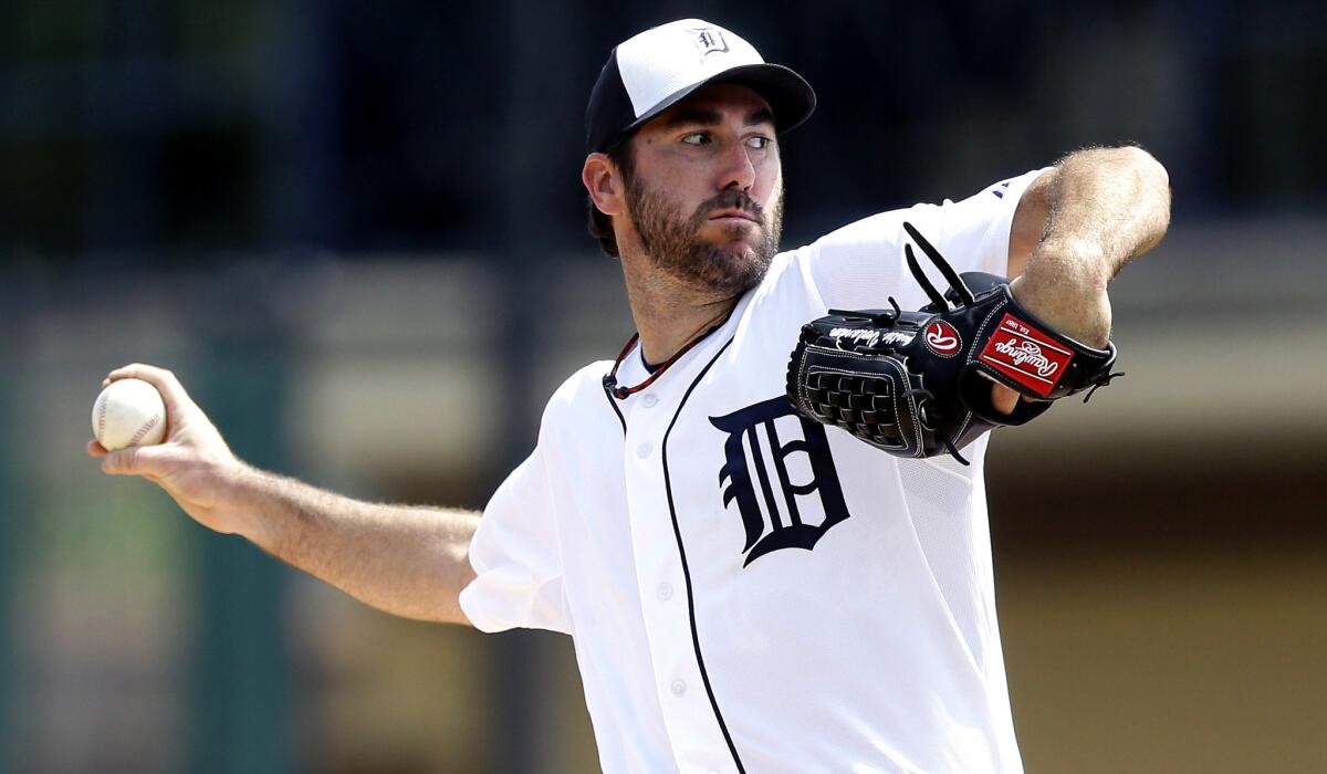 Tigers pitcher Justin Verlander will start the season on the disabled list because of tightness in his triceps.