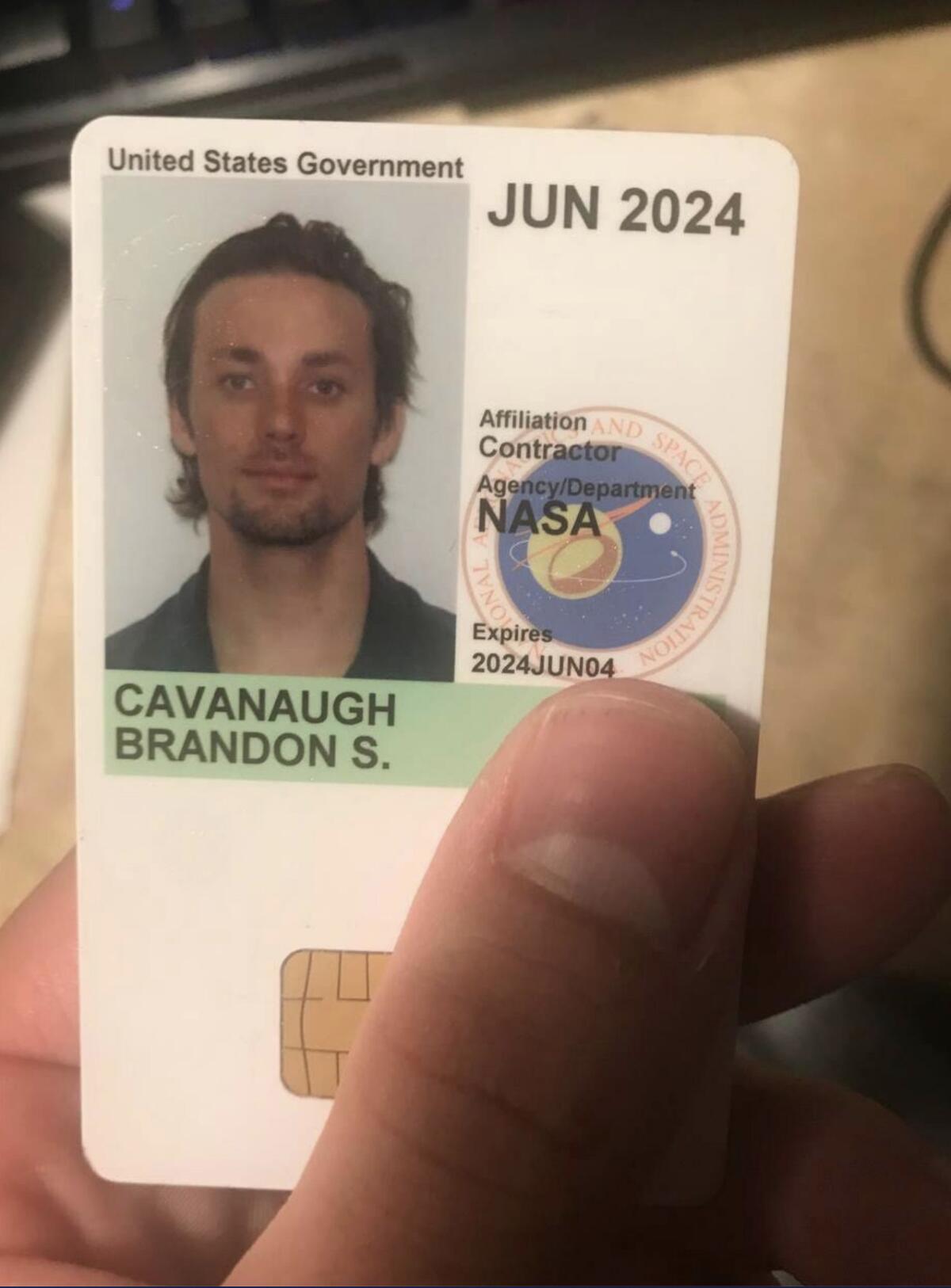 Brandon Cavanaugh of Huntington Beach allegedly posted his work ID in a Telegram chat where he went by "Brandon HB Groyper."