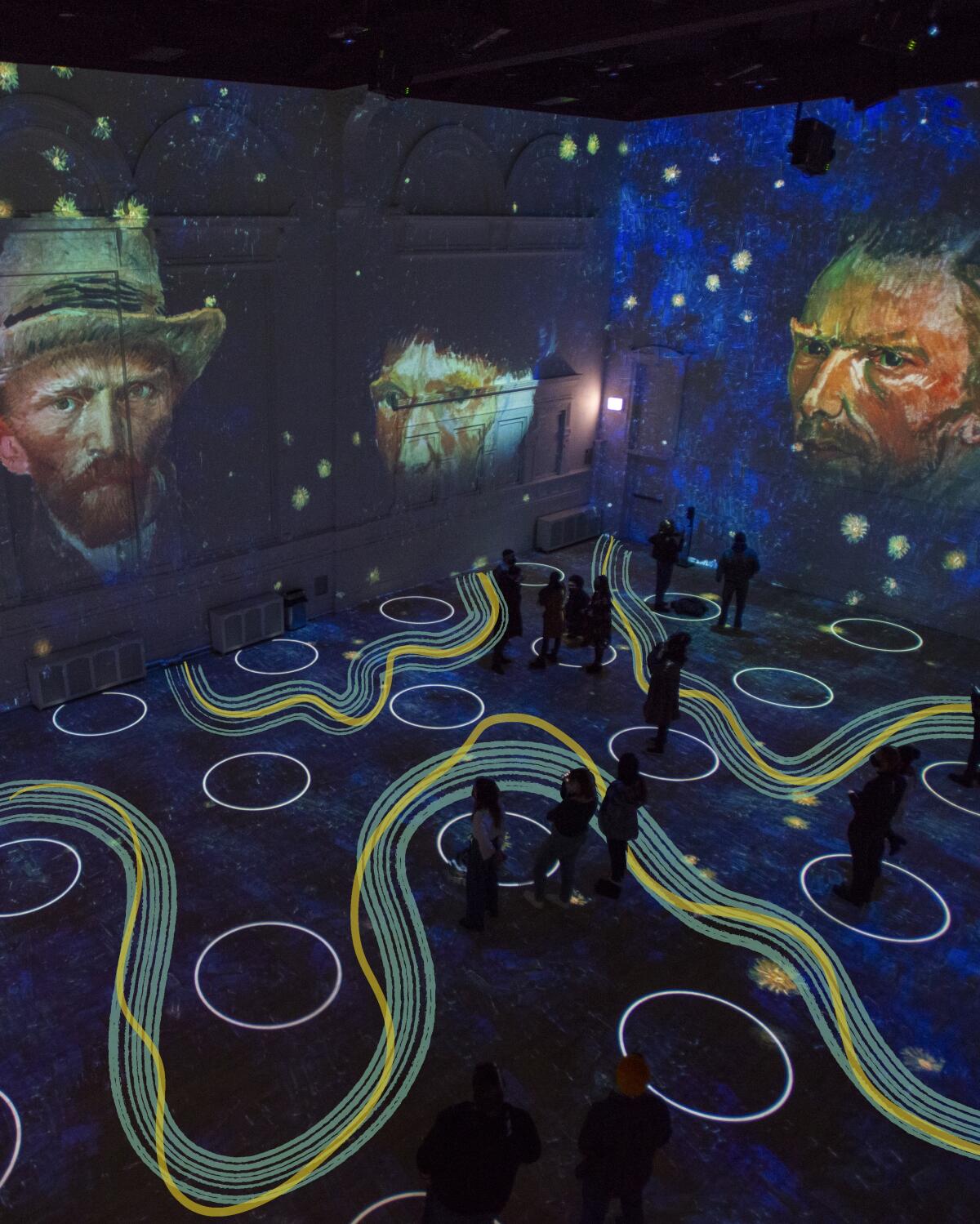 Projections of artist Vincent Van Gogh in the “Immersive Van Gogh” exhibit 