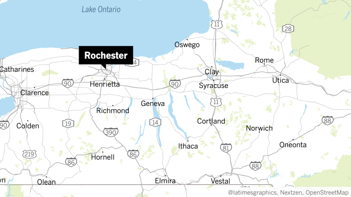 Map showing Rochester, N.Y.