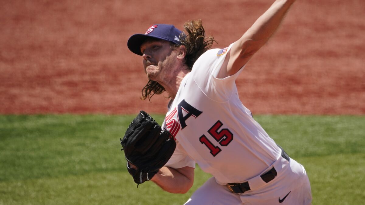 U.S. pitcher Scott Kazmir delivers against the Dominican Republic on Wednesday.