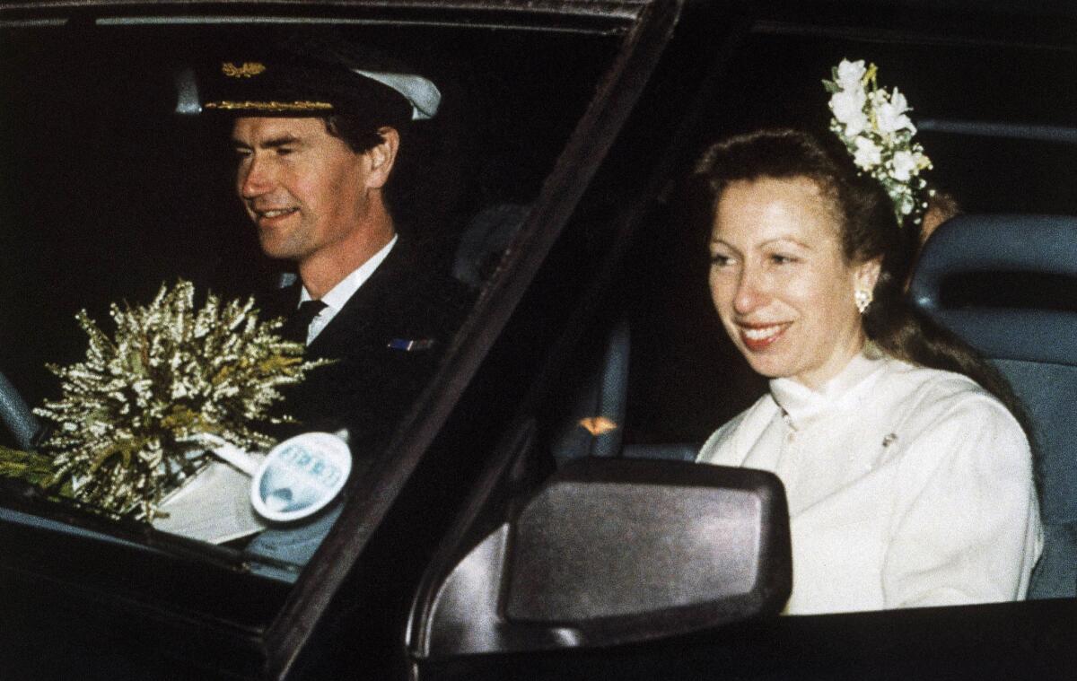 Dec. 12, 1992: Britain's Princess Anne leaves a church near Balmoral, Scotland, after her wedding to Commander Tim Laurence. Princess Anne added a joyous chapter to the fractured royal fairy tale with a private wedding to the navy commander.