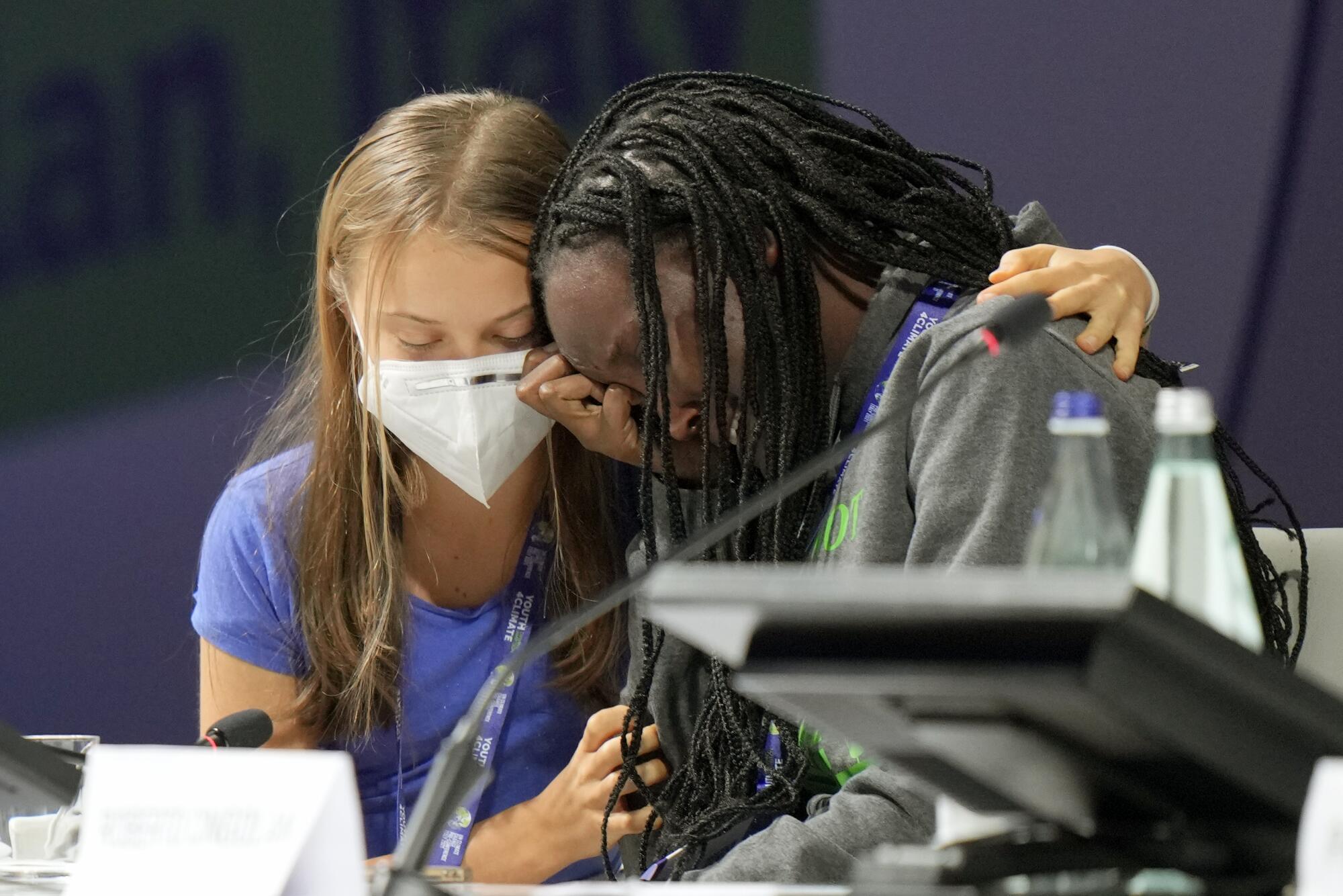 Climate activists Greta Thunberg and Vanessa Nakate