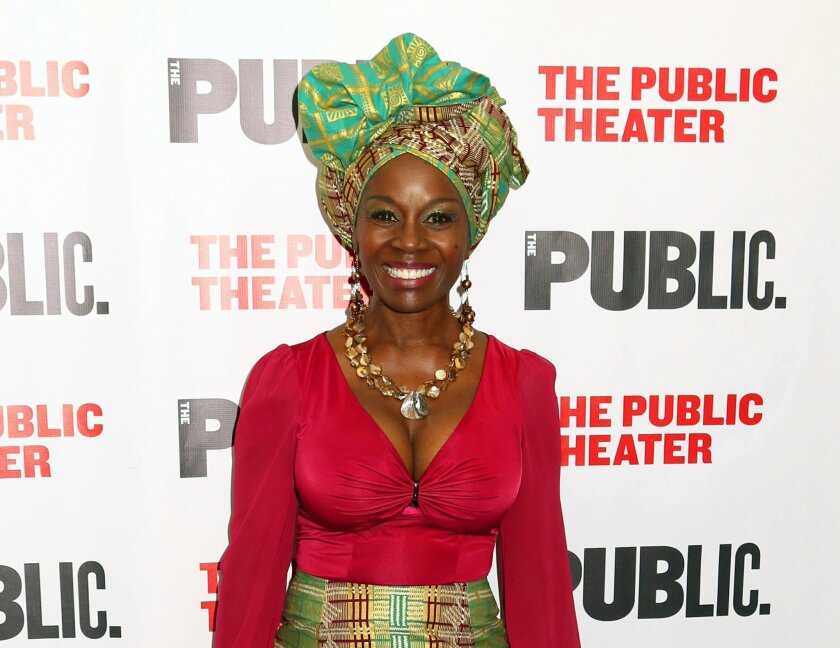 FILE - In this Oct. 14, 2015 file photo, Akosua Busia attends the opening night celebration of "Eclipsed" at The Public Theater in New York. Busia, an actress and novelist, is the daughter of a Ghanaian prime minister and mother of a daughter with her ex-husband, "Boyz N the Hood" director John Singleton. (Photo by Greg Allen/Invision/AP, File)