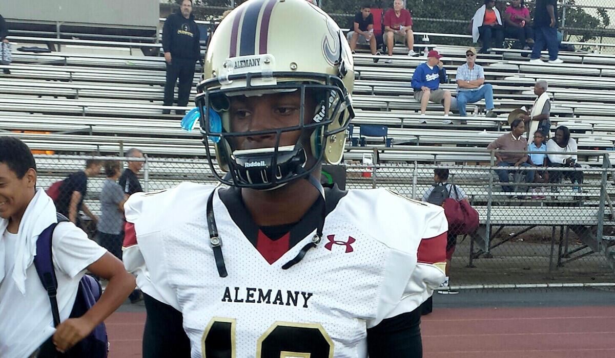 Alemany receiver Desean Holmes helped the Warriors defeat Dorsey with a 43-yard touchdown reception Friday night.