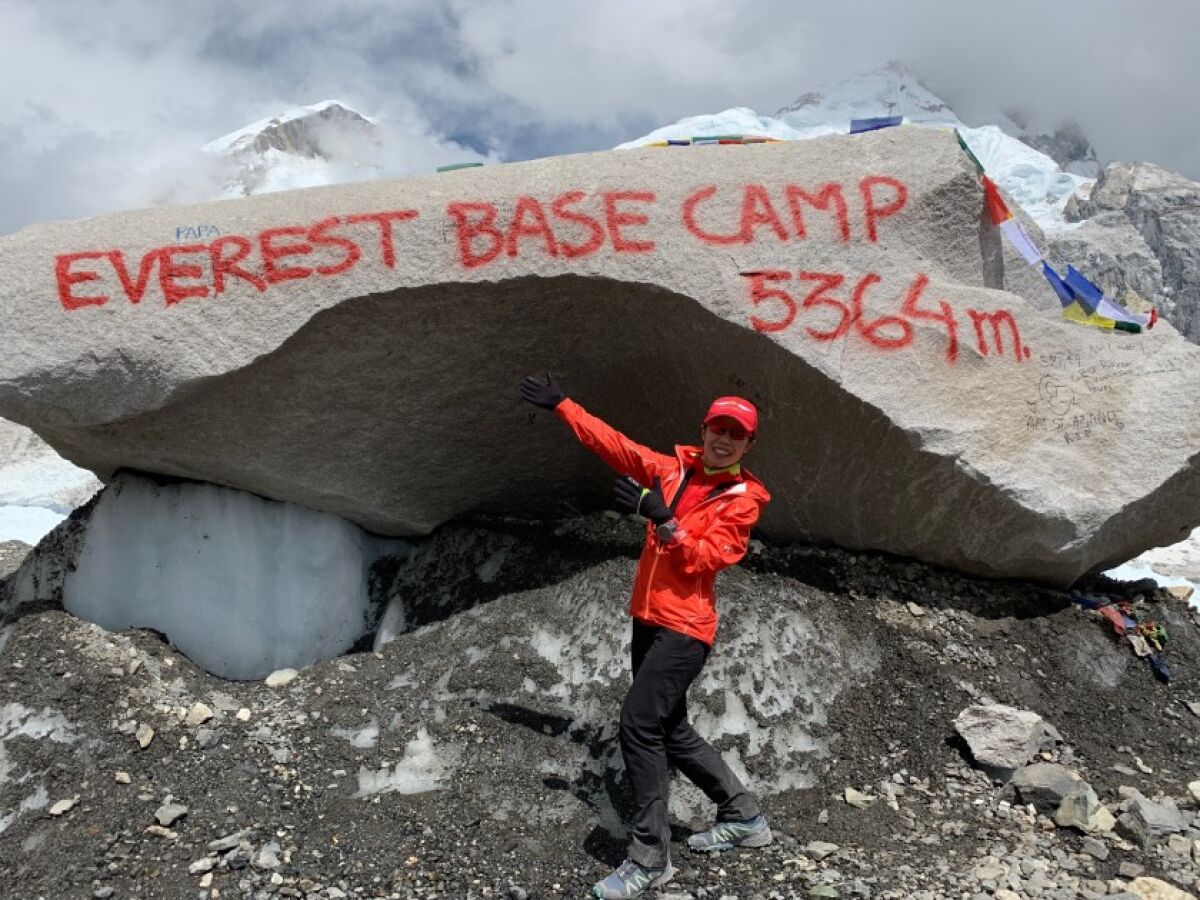 Vivian Lee, 48, poses near the starting line of the Mount Everest Extreme Ultra race on May 29.