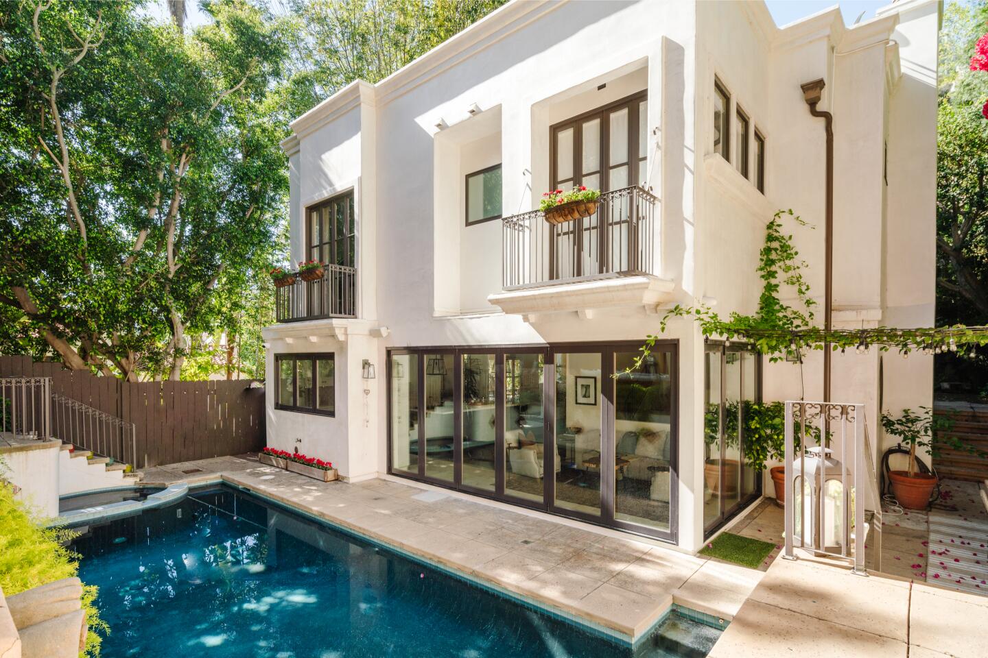 The Spanish-style villa.