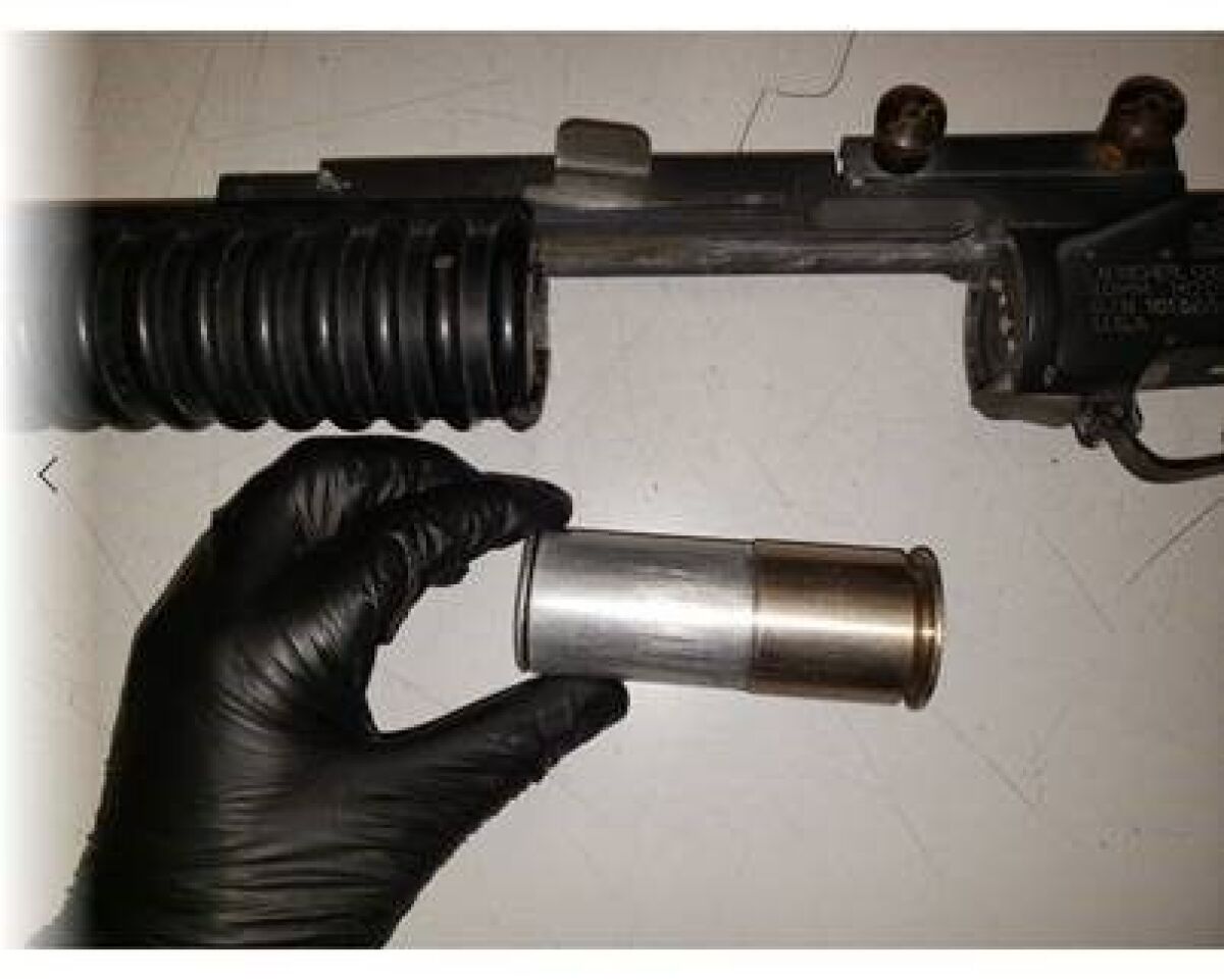 A grenade launcher was found during a traffic stop in San Diego.