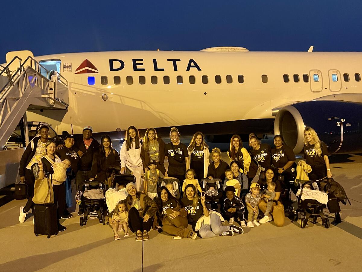 The Padres chartered a plane so families could join the team in New York for the NL wild-card series.