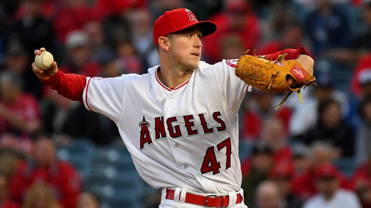 Angels starter Griffin Canning delivers during the first inning against the Toronto Blue Jays on April 30.