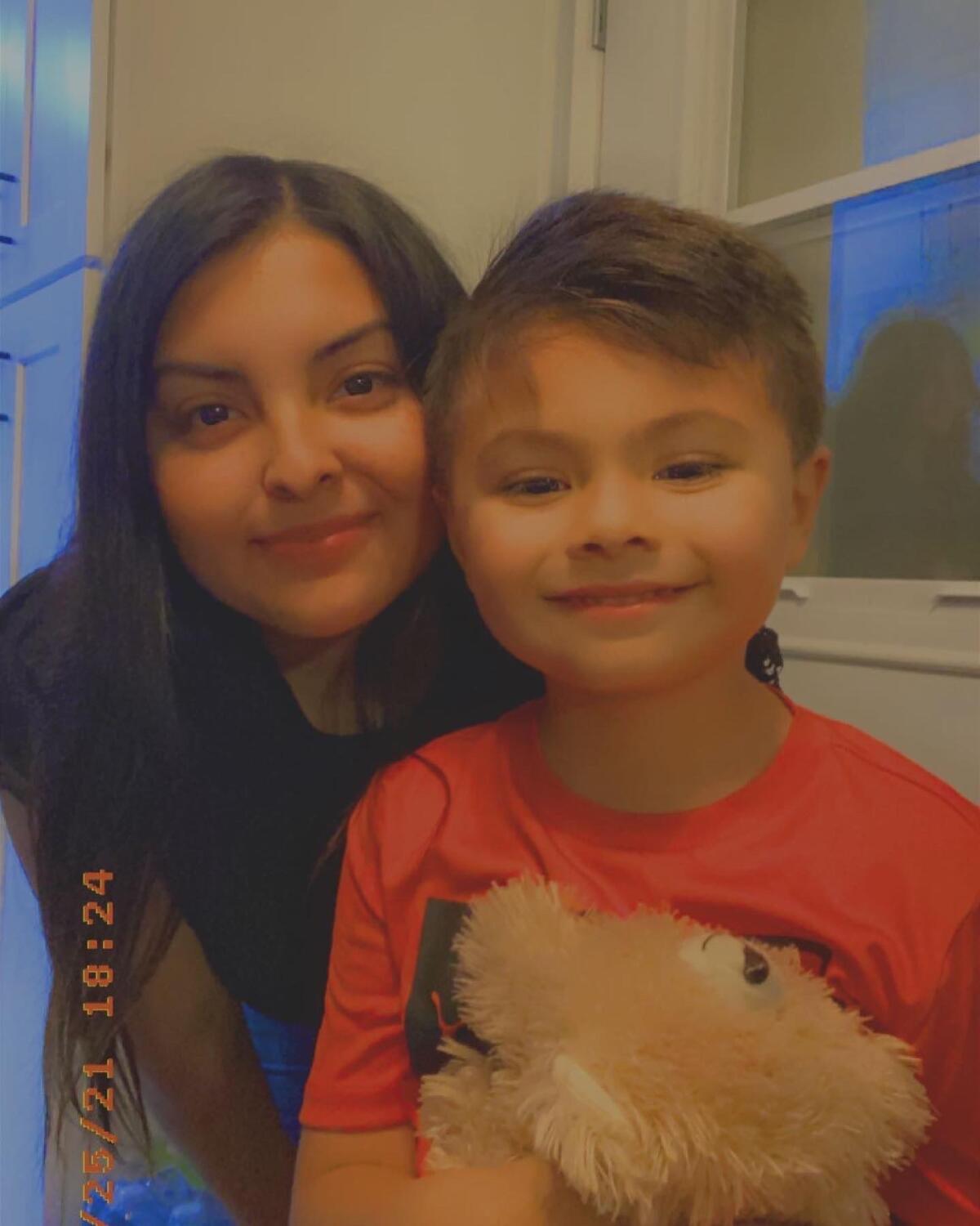 Yesli Velazquez Gonzalez with her son Angel.