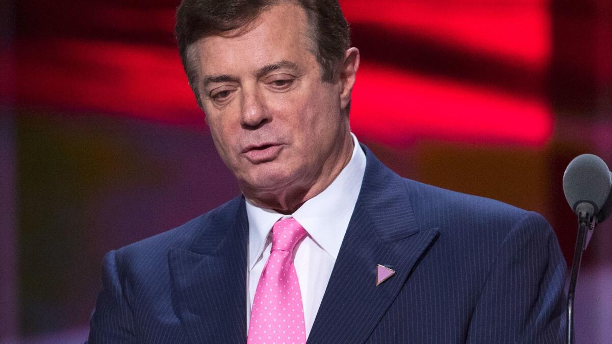 Former Trump campaign manager Paul Manafort in 2016.