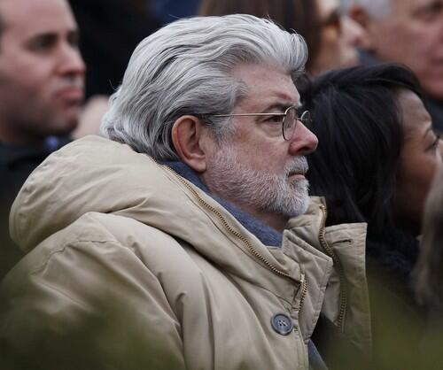 George Lucas in the audience at the We Are One concert at the Lincoln Memorial.